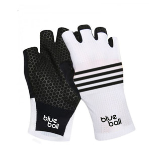 Guantes cortos de ciclismo unisex BLUEBALL Pavé Grip - Blanco y negro