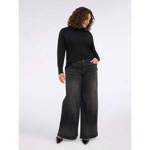 Fiorella Rubino - Jeans a palazzo effetto metallizzato - Nero