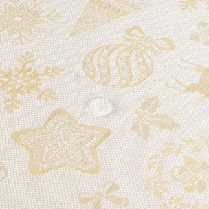 Nappe Anti-tâches Toucher du Tissu Jacquard R22119 Natural Oro Lurex