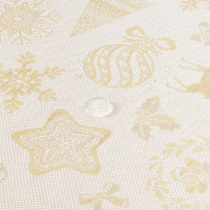 Nappe Anti-tâches Toucher du Tissu Jacquard R22119 Natural Oro Lurex