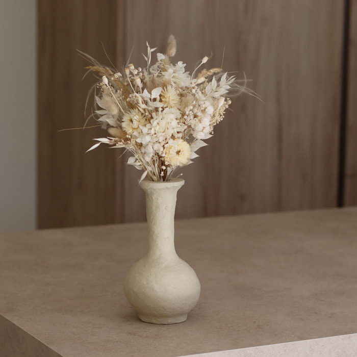 Vase en papier maché écru BAYOUDA