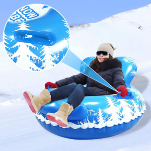 DAM Colchoneta híbrida redonda con respaldo y asas, para nieve y agua. 115cm. 115x115x66 Cm. Color: Azul