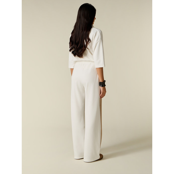 Oltre - Pantalones joggers con banda lateral - Blanco