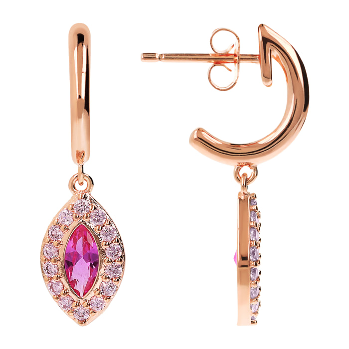 Orecchini Pendenti Marquise con Topazio Rosa e Cubic Zirconia