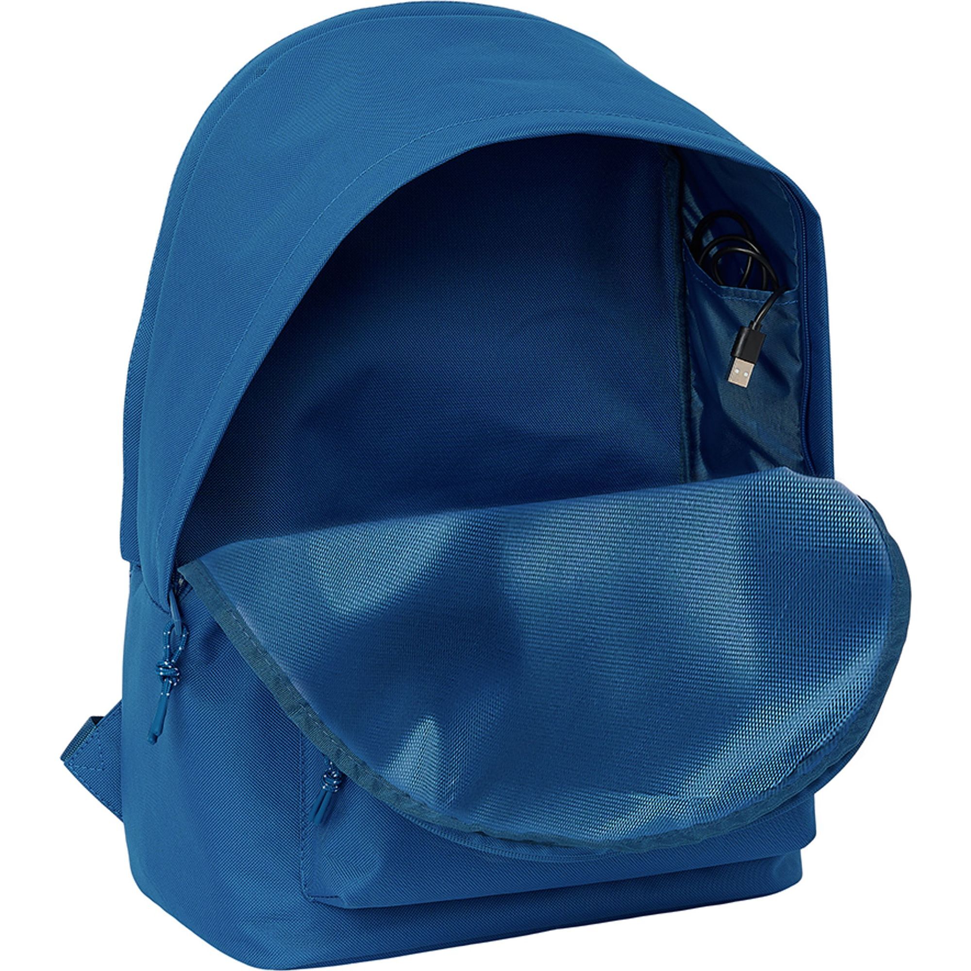 Mochila doble para portatil 15,6"+usb real madrid chica azul