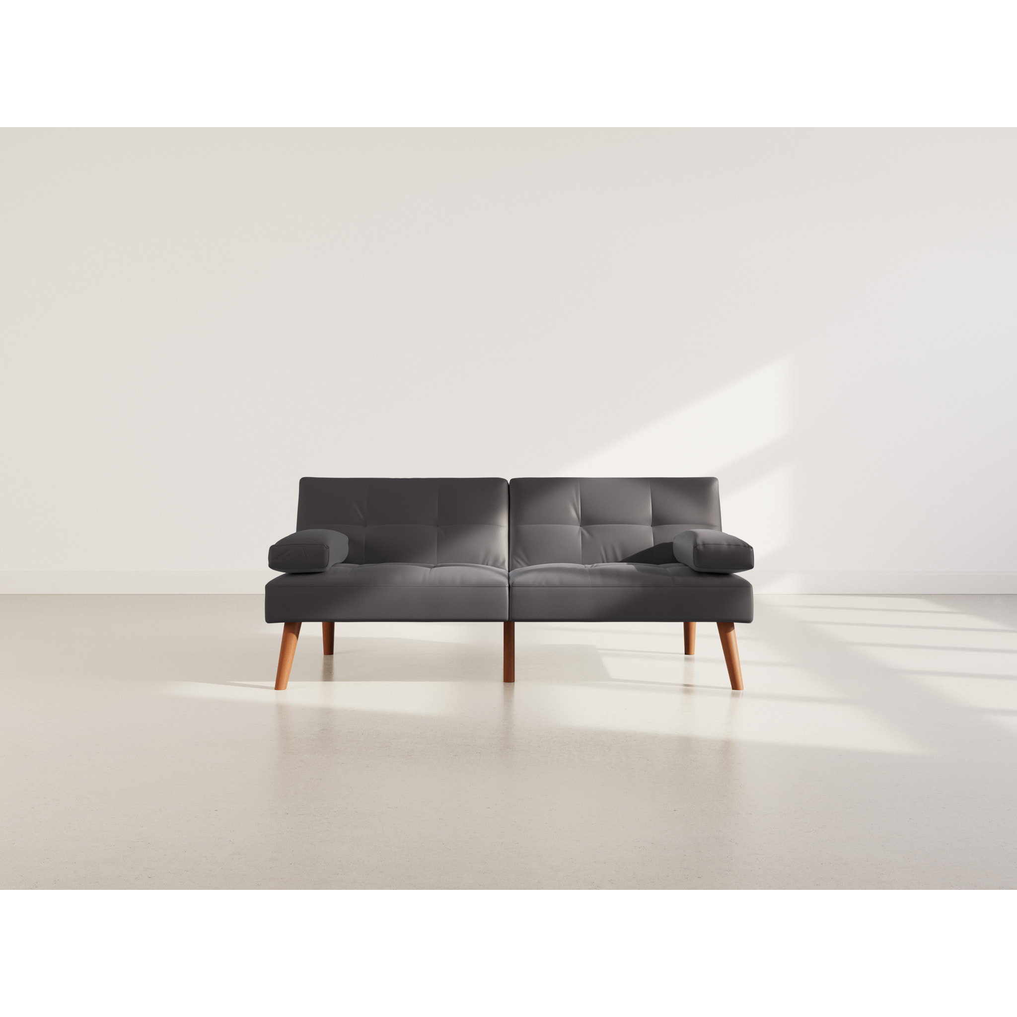 Philae - Canapé convertible clic-clac 2 places - en simili - Noir