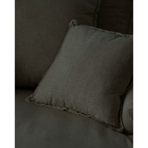 Sillón de algodón y lino color azul de 115x170cm Alto: 73 Largo: 170 Ancho: 115