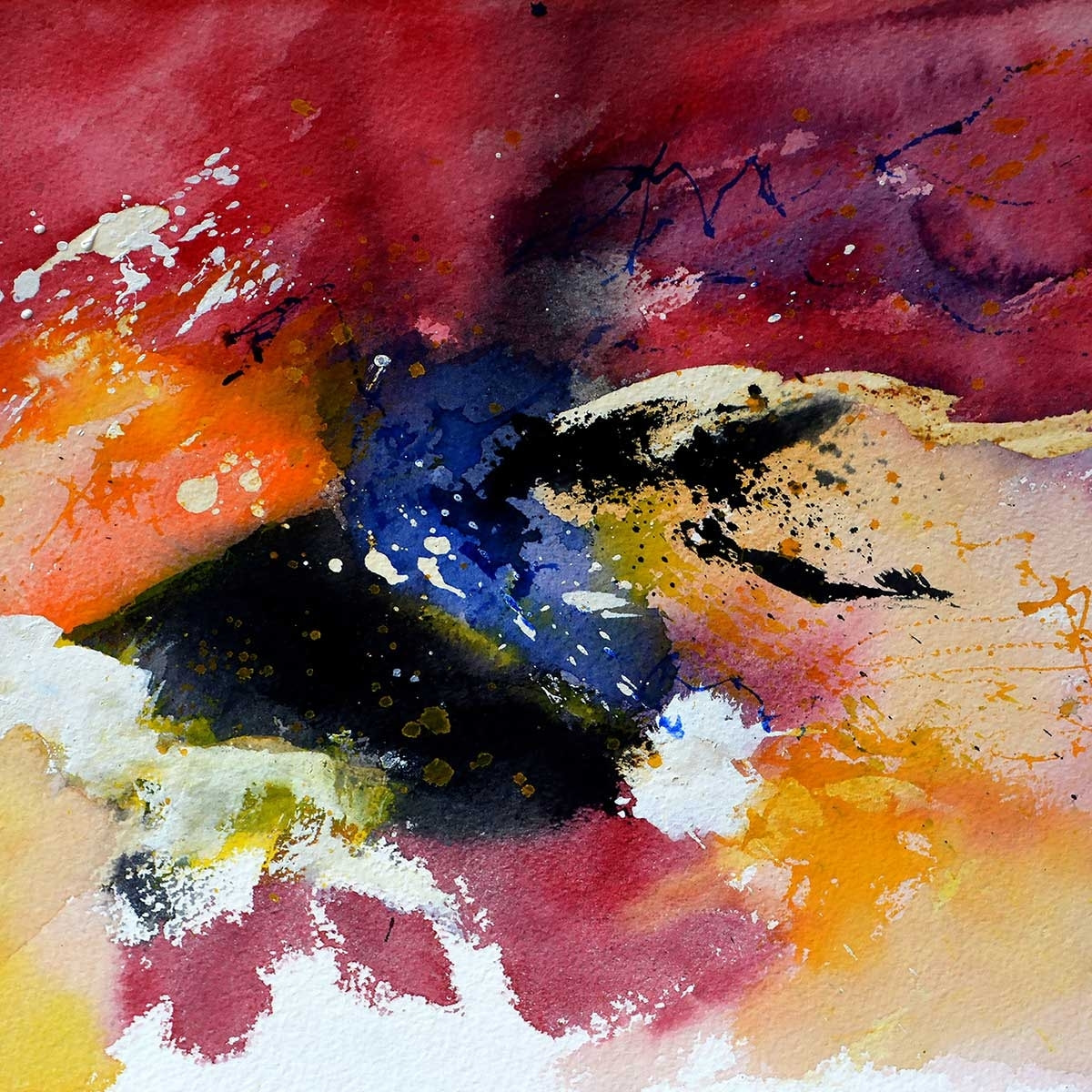 Tableau peint abstraite aquarelle Toile imprimée