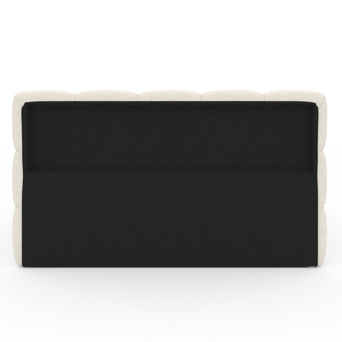 Lit coffre Bubble en tissu bouclette avec sommier et tête de lit 140x190cm