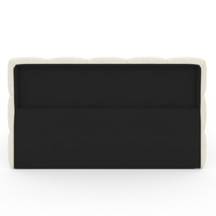 Lit coffre Bubble en tissu bouclette avec sommier et tête de lit 140x190cm