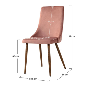 Lot de 2 chaises en velours rose - Vinni