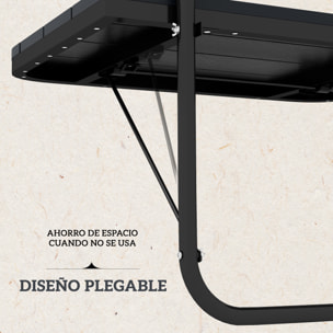 Mesa Colgante de Balcón, Mesa Plegable para Balcón de Aluminio para Barandilla, con Altura Ajustable en 4 Niveles, Adaptable a 4 Anchos, Carga 25 kg, para Jardín, 60x40x55-64 cm, Negro