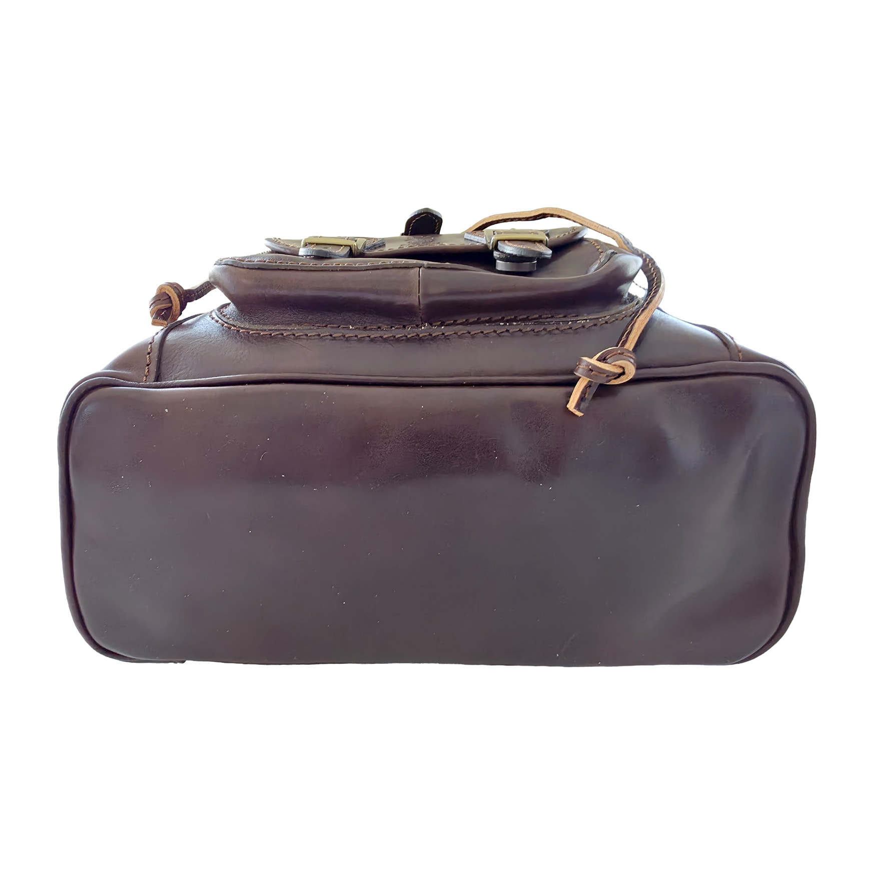 Zaino Donna in Vera Pelle, Zaino Elegante Vintage con Tasca Frontale e Chiusura Magnetica e a Coulisse