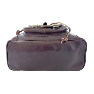 Zaino Donna in Vera Pelle, Zaino Elegante Vintage con Tasca Frontale e Chiusura Magnetica e a Coulisse