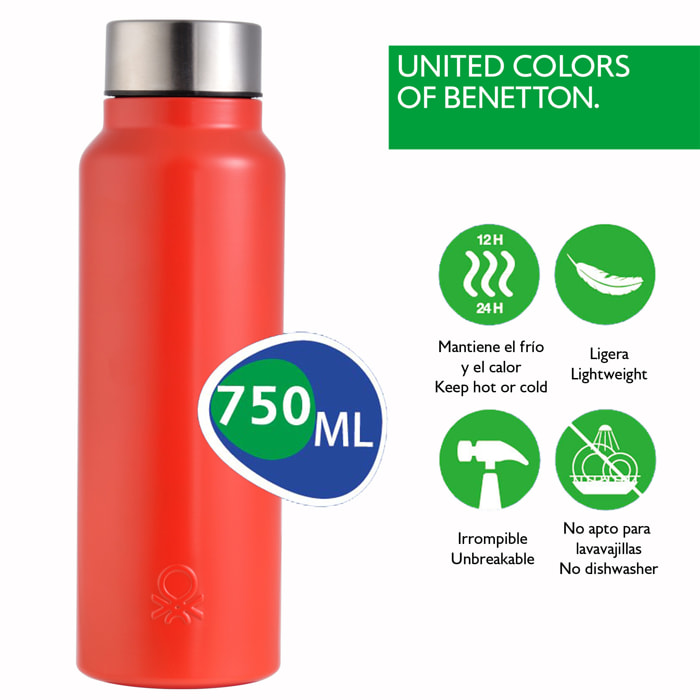 Botella agua térmica rojo  benetton