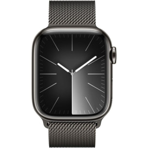 Montre connectée APPLE WATCH Serie 9 Cellular 41mm Acier/Graphite Milanais Graphite Loop