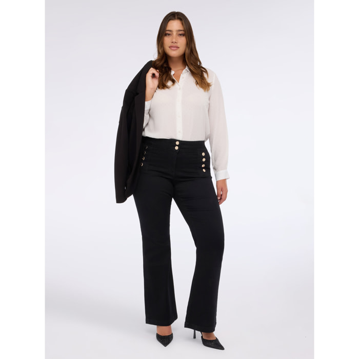 Fiorella Rubino - Camicia in georgette con micro borchie - Bianco