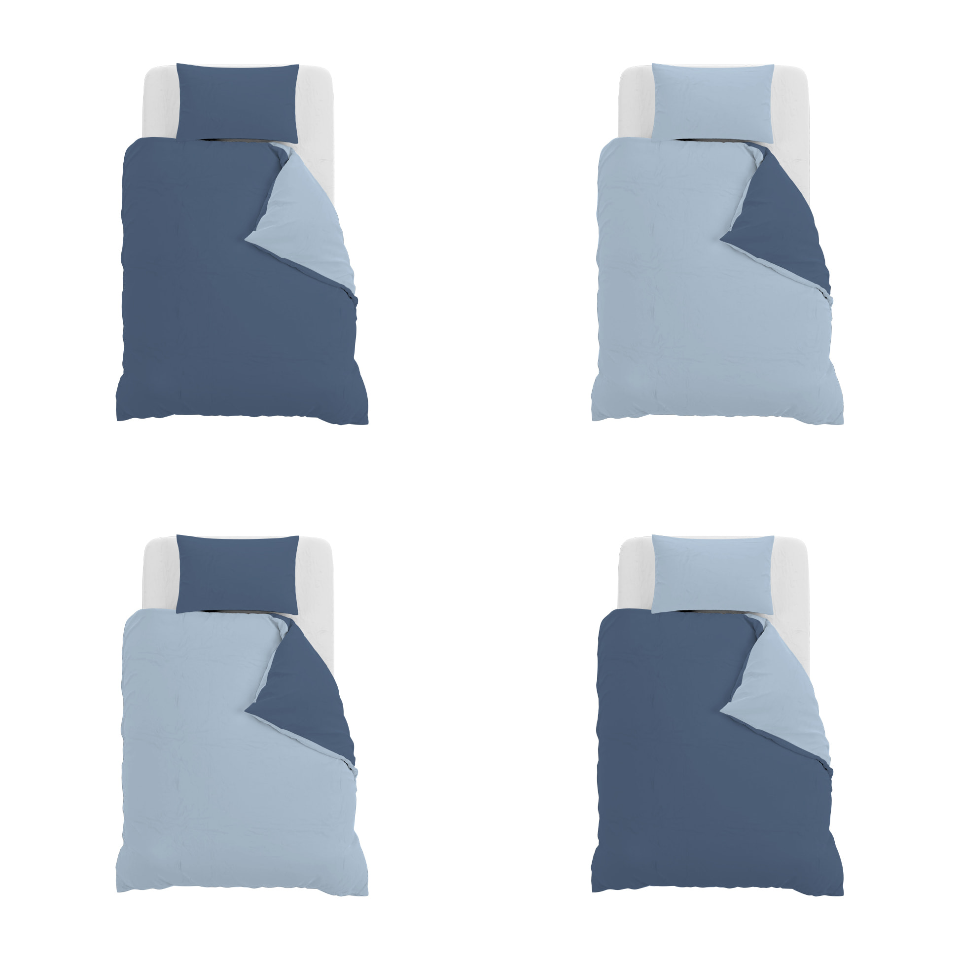 PARURE COPRIPIUMINO NATURAL COLOR PIAZZA E MEZZA - 100% COTONE MADE IN ITALY