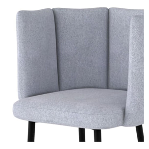 Lot de 2 chaises de bar en tissu gris clair 75 cm - Rosy