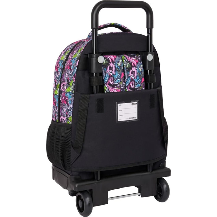 Mochila gde. c/ruedas compact extraible monster high "drama"