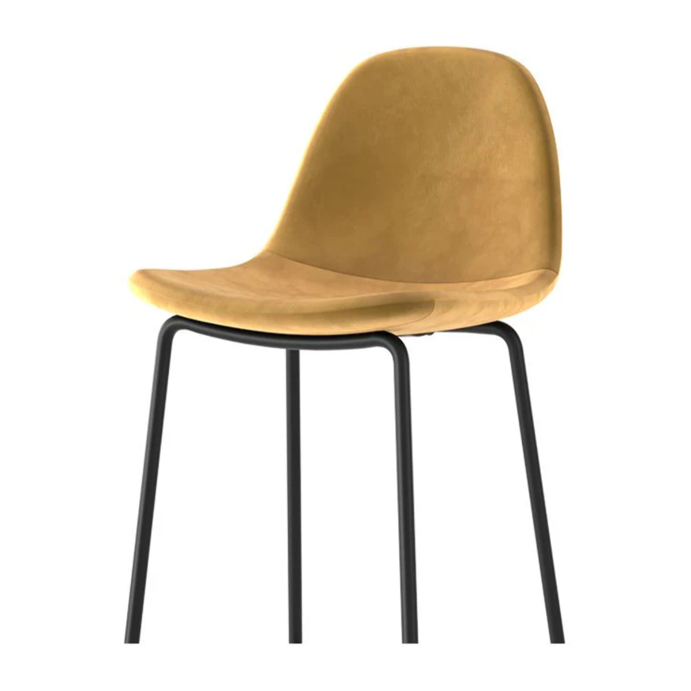 Lot de 2 chaises de bar en velours jaune 75 cm - Henrik