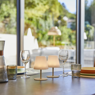 4 Lampes de table sans fil TWINS Sable H16cm