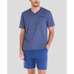 Pijama corto hombre corbatero moderno