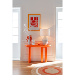 J-Line Tableau de Citations Energy/Believe - toile - blanc/orange fluo - 2 pièces