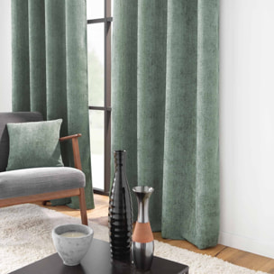 Rideau à œillets en velours chenille - Sauge