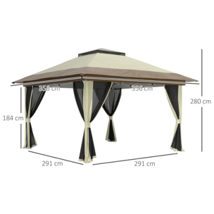 Carpa Plegable Gazebo 3,6x3,6 m Cenador Plegable con 4 Paredes Laterales de Malla Anti-UV Altura Ajustable Bolsa de Arena y Bolsa de Transporte para Camping Fiestas