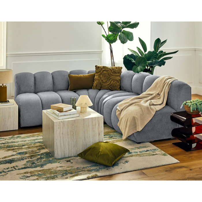 Debbie - module d'assise sans accoudoirs en tissu texturé - Gris