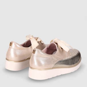 Zapatos de Piel - Platino - Tacón: 3 cm