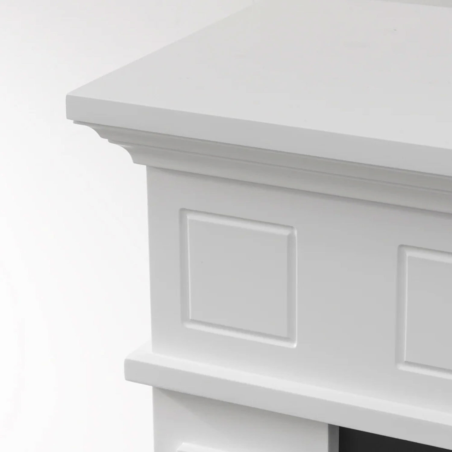 Jefferson - Camino elettrico da terra in legno 89,5x28xH90,5 cm, effetto fiamma