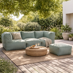 VERONE Salon de jardin modulable 4 places vert en tissu déperlant