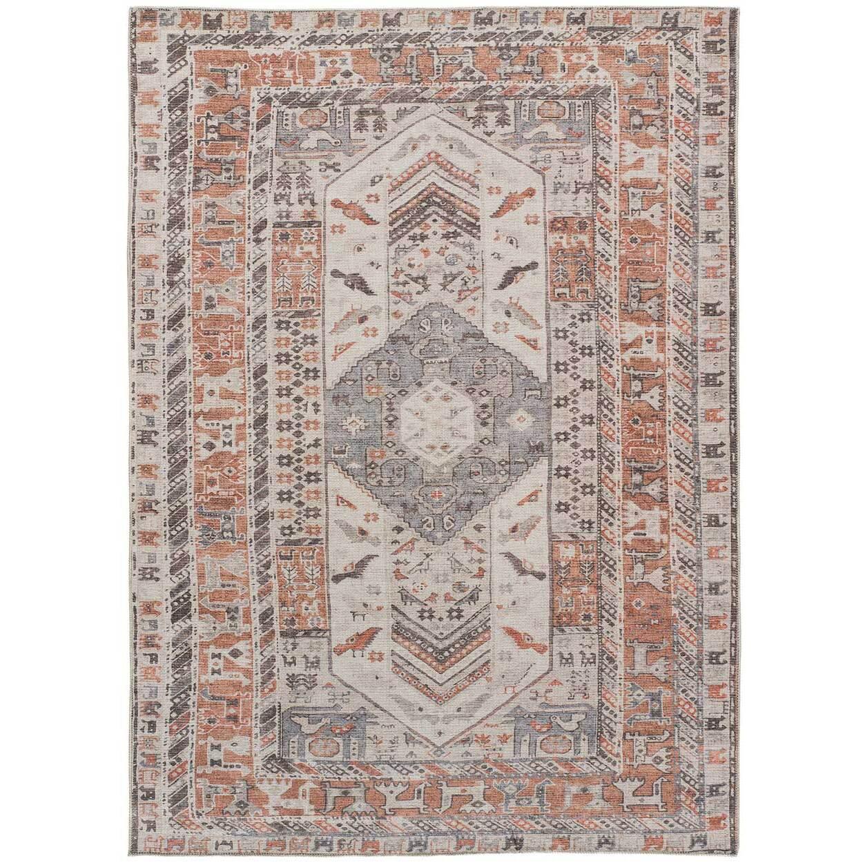 MANDALA Alfombra étnica en estilo vintage en tonos terra, varias medidas disponibles.