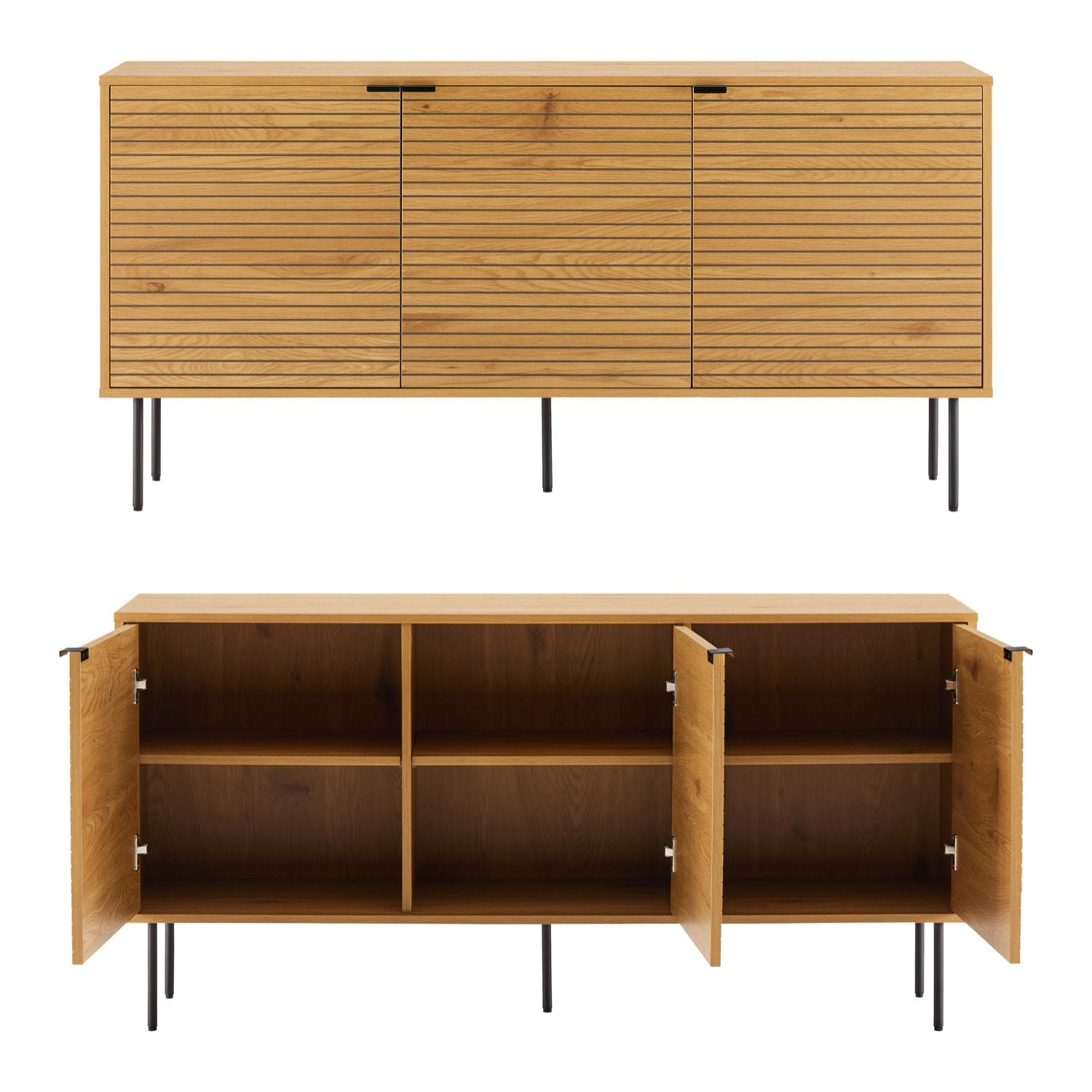 Buffet en bois 3 portes 150cm STINNA