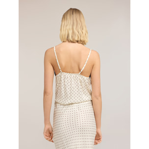 Motivi - Top sottoveste in raso a pois - Bianco