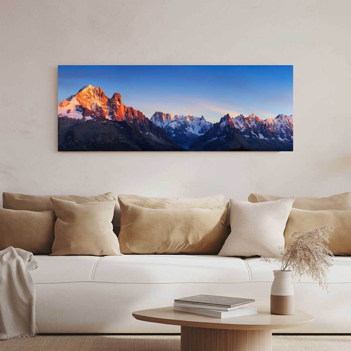 Tableau panoramique chaîne de montagnes Toile imprimée