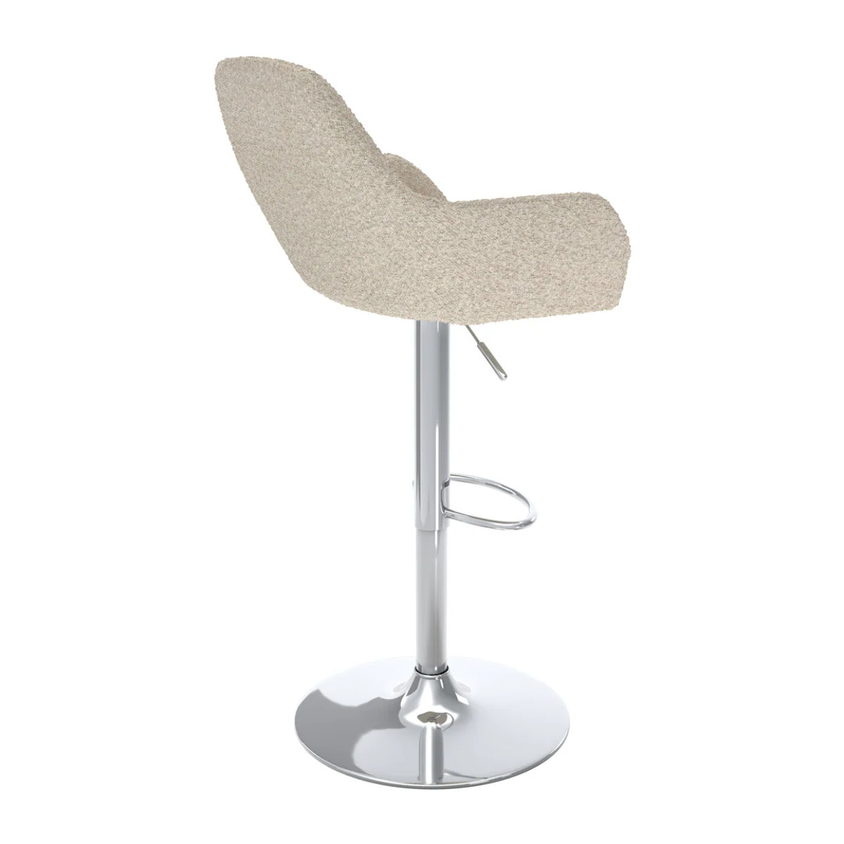 Lot de 2 chaises de bar effet laine bouclette blanc cassé 63/83 cm - Adam