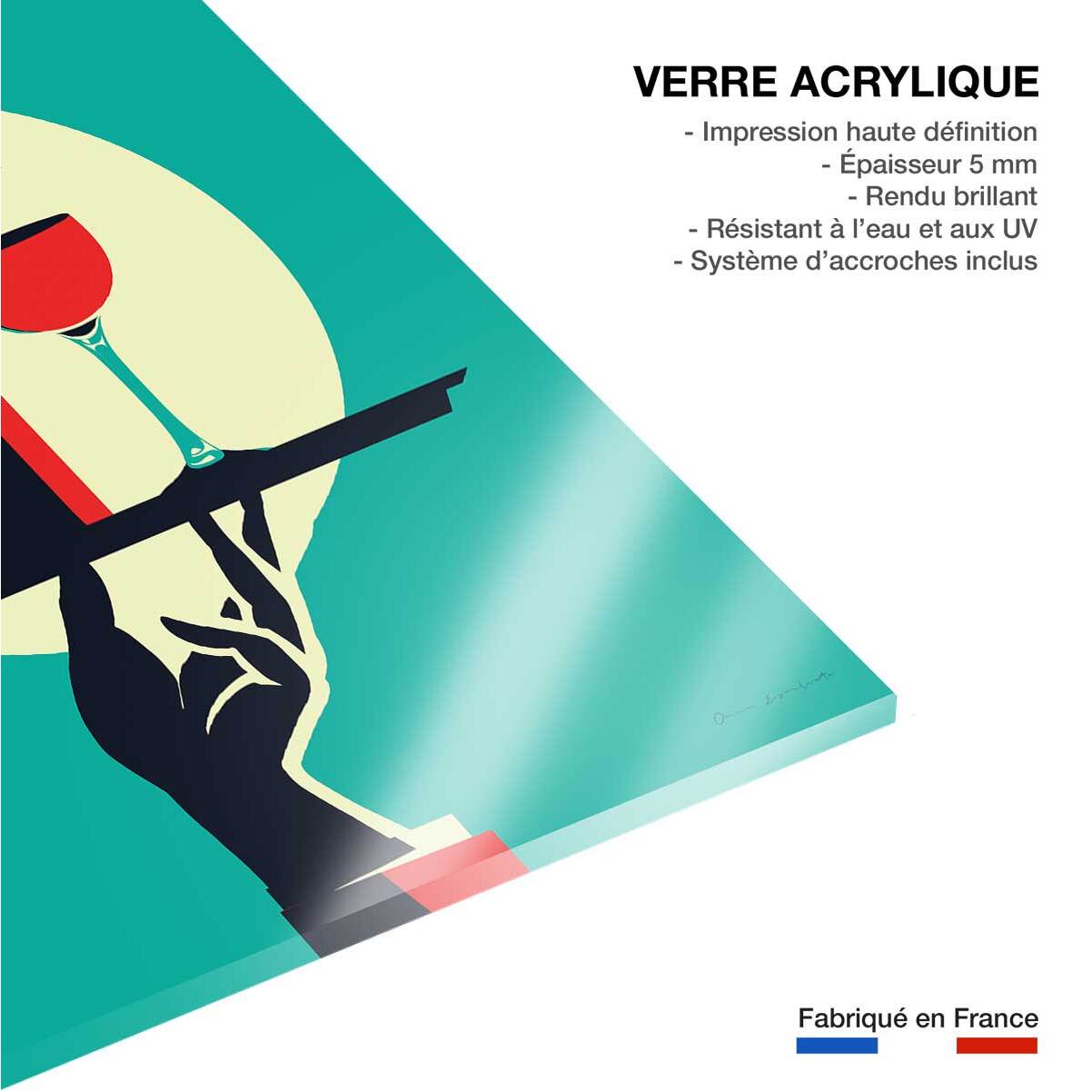 Tableau cuisine Verre de vin à la Française Tableau plexiglas