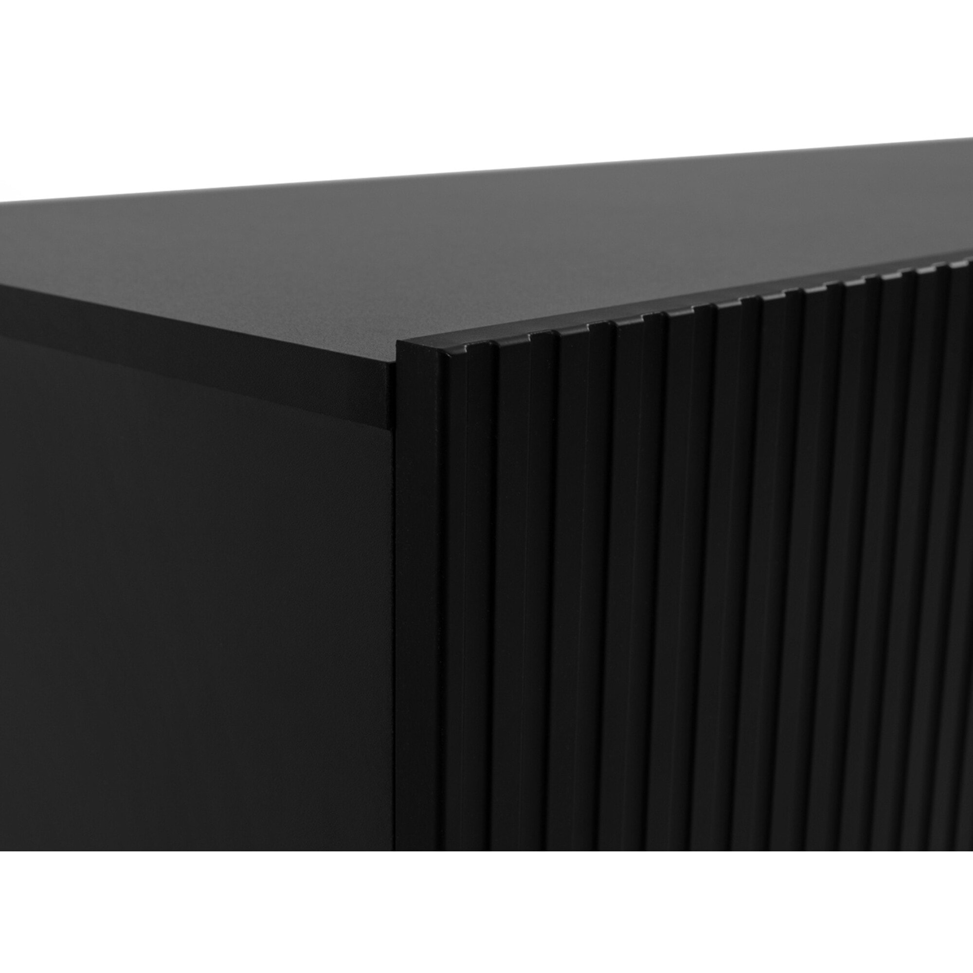 Sanna - buffet bas - 4 portes - 200 cm - Noir / Blanc