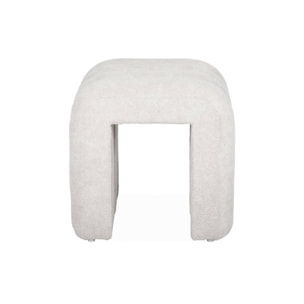 Set de 2 poufs contemporains en tissu blanc