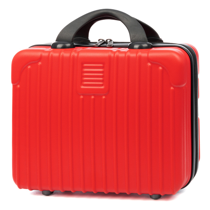 DAM Necessaire rigido ultraleggero in ABS. Adattabile a trolley. 12 pollici. 31x14,5x25 cm. Colore: Rosso