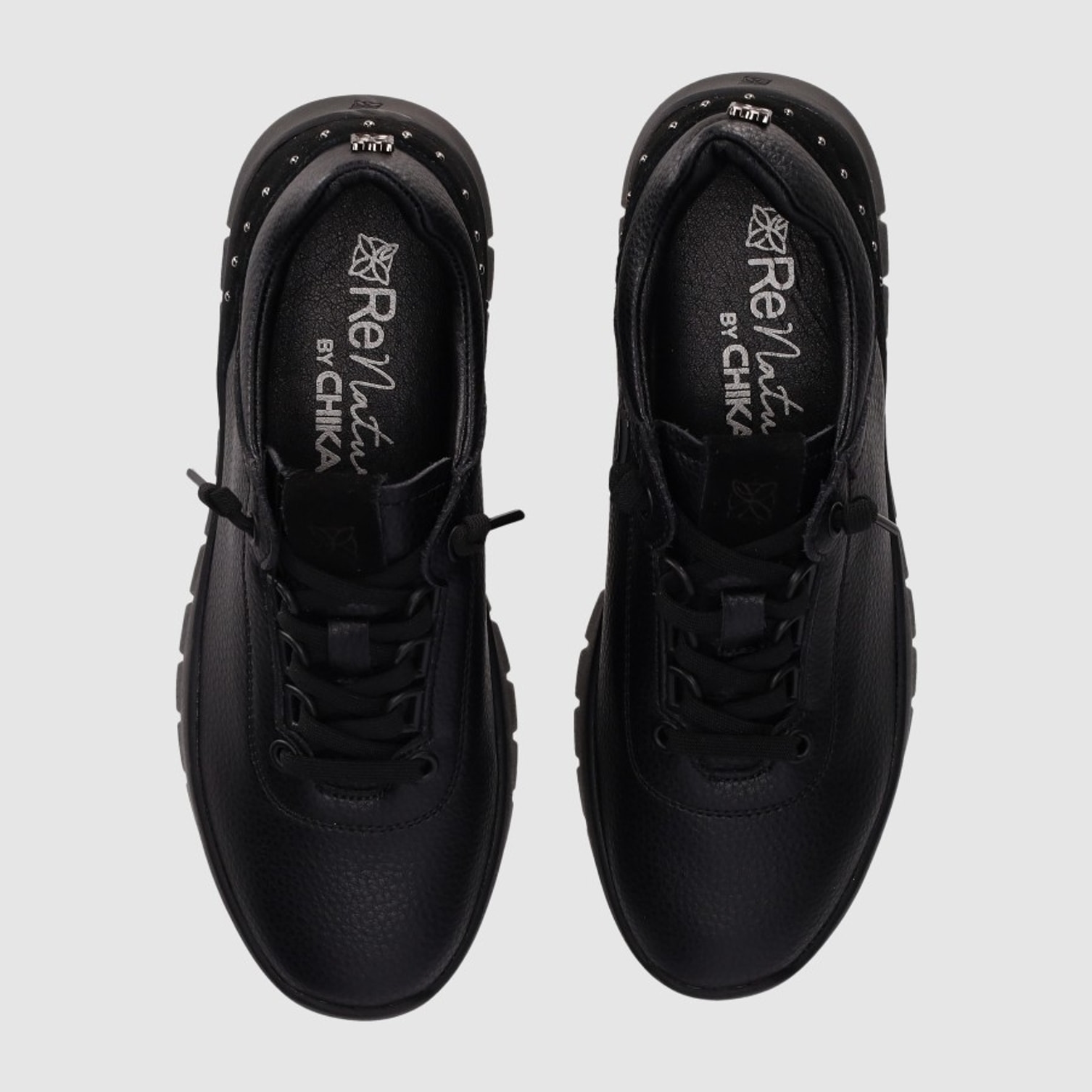 Zapatos de Piel - Negro - Tacón: Bajo