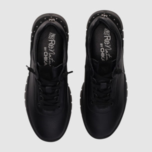 Zapatos de Piel - Negro - Tacón: Bajo