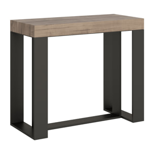 Console extensible 90x40/196 cm Futura Small Chêne Nature cadre Anthracite