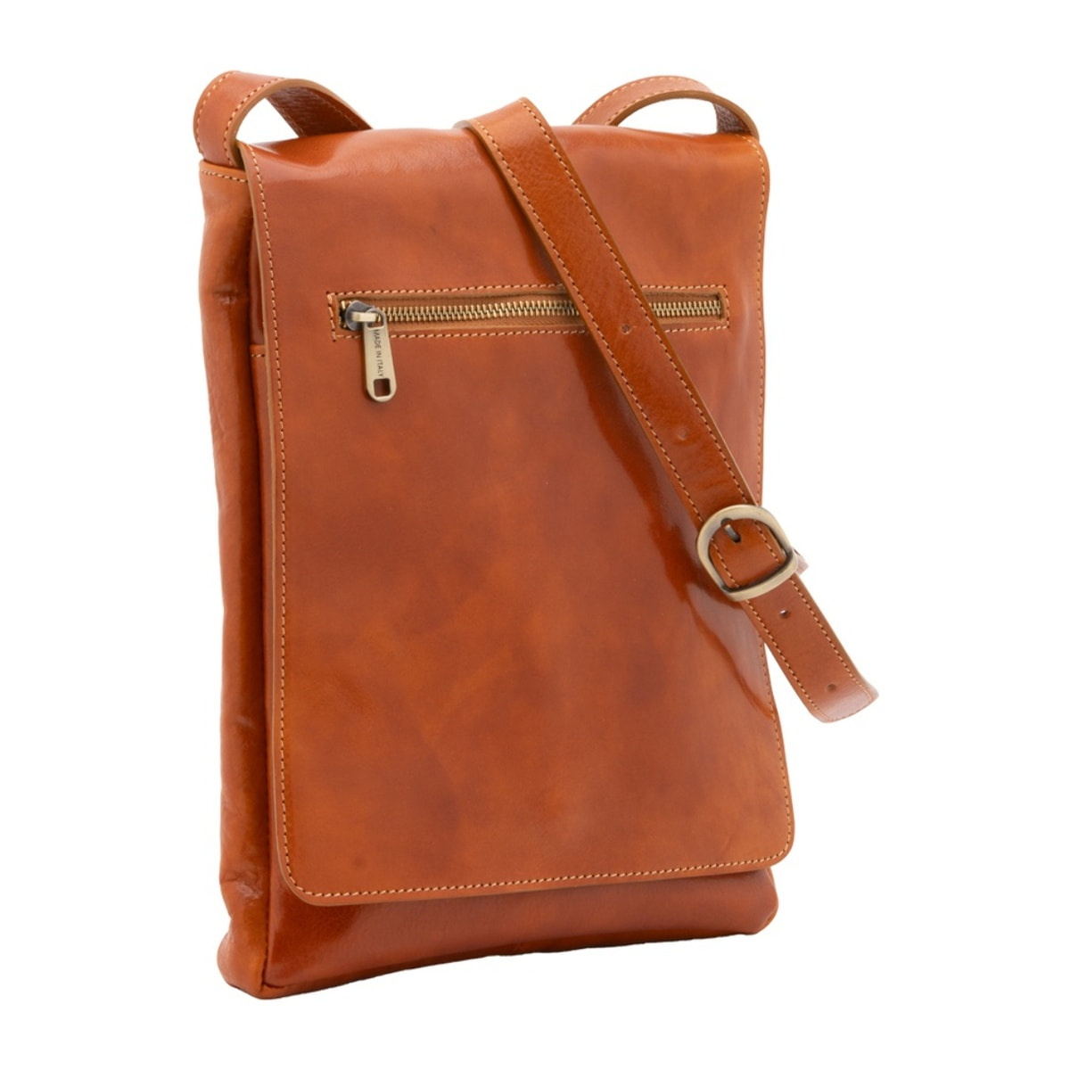 Borsa a tracolla uomo Made in Italy - Modello Aether Prime - Vera pelle - 24.0 x 30.0 x 4.0 cm