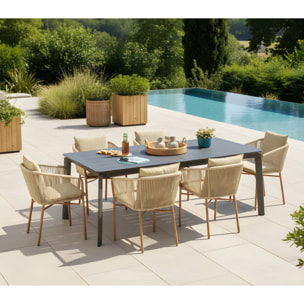 Ensemble table et chaises de jardin  - Gris Anthracite - NAIROBUZA