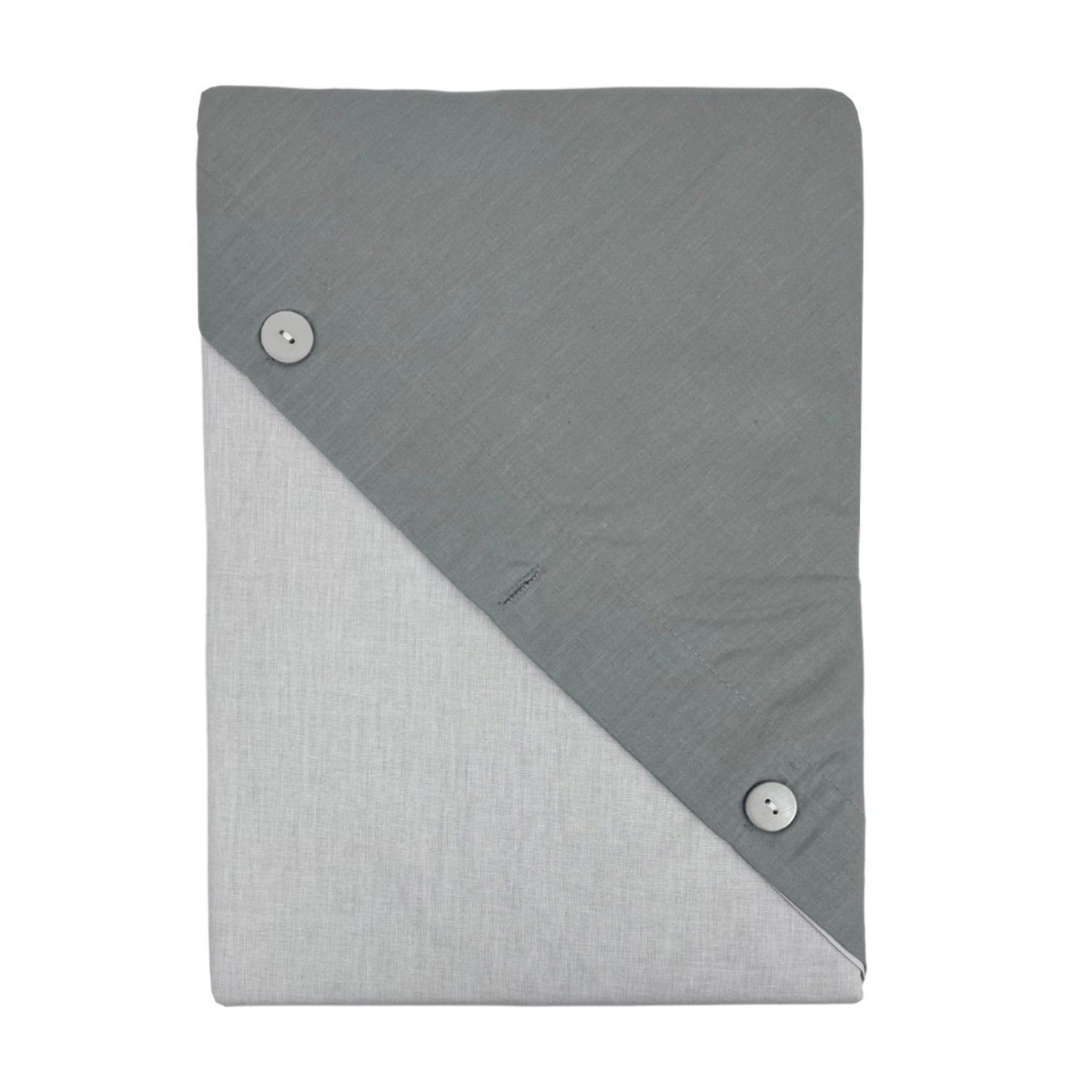 Completo Lenzuola Bicolor Estate/Inverno 100% Cotone Tinta Unita Amici Grigio Chiaro/Grigio Scuro