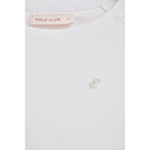 Camiseta blanca Hesperia con monograma bordado